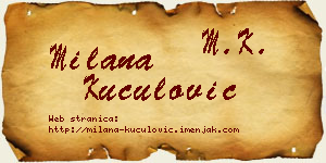 Milana Kuculović vizit kartica
